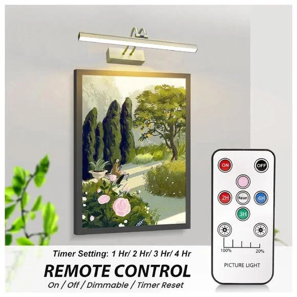 FUNCHDAY Picture Light Wireless, 13" Rechargeable Battery Operated Picture Light - Picture 2 of 6